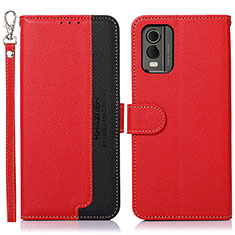 Coque Portefeuille Livre Cuir Etui Clapet A09D pour Nokia C32 Rouge