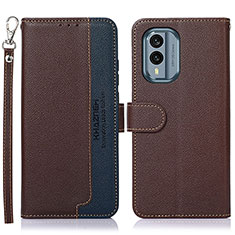 Coque Portefeuille Livre Cuir Etui Clapet A09D pour Nokia X30 5G Marron