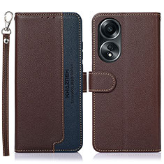 Coque Portefeuille Livre Cuir Etui Clapet A09D pour Oppo A18 Marron