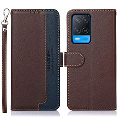 Coque Portefeuille Livre Cuir Etui Clapet A09D pour Oppo A54 4G Marron