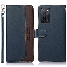 Coque Portefeuille Livre Cuir Etui Clapet A09D pour Oppo A55 5G Bleu