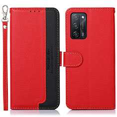 Coque Portefeuille Livre Cuir Etui Clapet A09D pour Oppo A55 5G Rouge