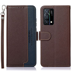 Coque Portefeuille Livre Cuir Etui Clapet A09D pour Oppo K9 5G Marron