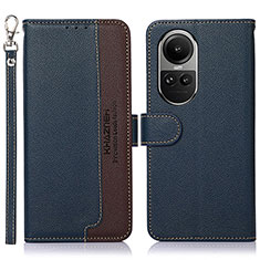 Coque Portefeuille Livre Cuir Etui Clapet A09D pour Oppo Reno10 5G Bleu