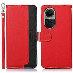 Coque Portefeuille Livre Cuir Etui Clapet A09D pour Oppo Reno10 5G Rouge