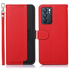 Coque Portefeuille Livre Cuir Etui Clapet A09D pour Oppo Reno6 5G Rouge