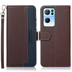 Coque Portefeuille Livre Cuir Etui Clapet A09D pour Oppo Reno7 Pro 5G Marron