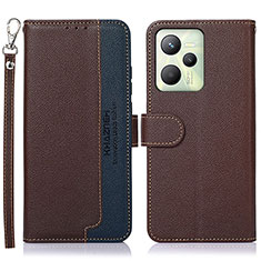 Coque Portefeuille Livre Cuir Etui Clapet A09D pour Realme C35 Marron