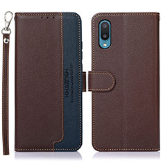 Coque Portefeuille Livre Cuir Etui Clapet A09D pour Samsung Galaxy A02 Marron