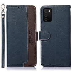 Coque Portefeuille Livre Cuir Etui Clapet A09D pour Samsung Galaxy A02s Bleu