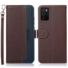 Coque Portefeuille Livre Cuir Etui Clapet A09D pour Samsung Galaxy A02s Marron