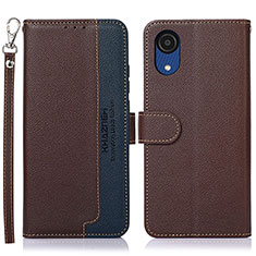 Coque Portefeuille Livre Cuir Etui Clapet A09D pour Samsung Galaxy A03 Core Marron