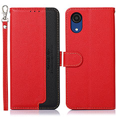 Coque Portefeuille Livre Cuir Etui Clapet A09D pour Samsung Galaxy A03 Core Rouge