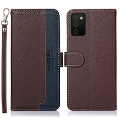 Coque Portefeuille Livre Cuir Etui Clapet A09D pour Samsung Galaxy A03s Marron