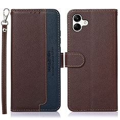 Coque Portefeuille Livre Cuir Etui Clapet A09D pour Samsung Galaxy A04 4G Marron