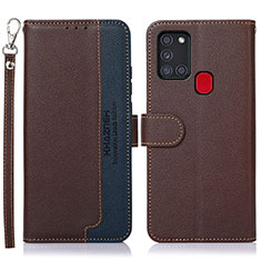 Coque Portefeuille Livre Cuir Etui Clapet A09D pour Samsung Galaxy A21s Marron