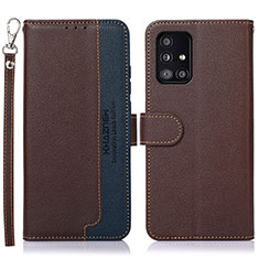 Coque Portefeuille Livre Cuir Etui Clapet A09D pour Samsung Galaxy A51 4G Marron