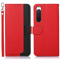 Coque Portefeuille Livre Cuir Etui Clapet A09D pour Sony Xperia 10 IV Rouge