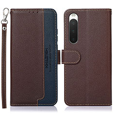 Coque Portefeuille Livre Cuir Etui Clapet A09D pour Sony Xperia 10 IV SO-52C Marron