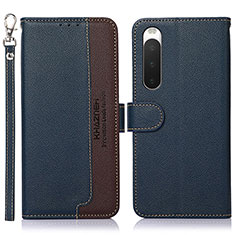 Coque Portefeuille Livre Cuir Etui Clapet A09D pour Sony Xperia 10 V Bleu