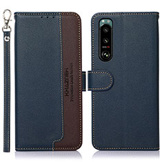 Coque Portefeuille Livre Cuir Etui Clapet A09D pour Sony Xperia 5 III Bleu