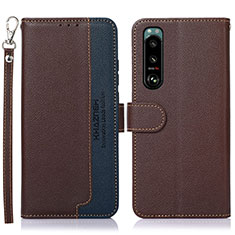 Coque Portefeuille Livre Cuir Etui Clapet A09D pour Sony Xperia 5 III Marron