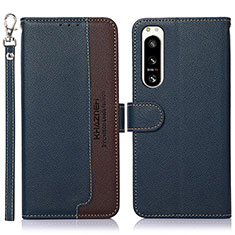 Coque Portefeuille Livre Cuir Etui Clapet A09D pour Sony Xperia 5 IV Bleu