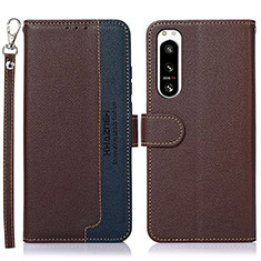 Coque Portefeuille Livre Cuir Etui Clapet A09D pour Sony Xperia 5 IV Marron