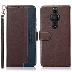 Coque Portefeuille Livre Cuir Etui Clapet A09D pour Sony Xperia PRO-I Marron