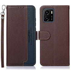 Coque Portefeuille Livre Cuir Etui Clapet A09D pour Vivo iQOO U5x Marron