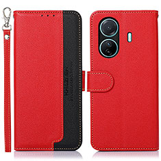 Coque Portefeuille Livre Cuir Etui Clapet A09D pour Vivo iQOO Z6 Pro 5G Rouge