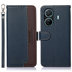 Coque Portefeuille Livre Cuir Etui Clapet A09D pour Vivo T1 5G Bleu