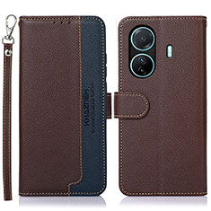 Coque Portefeuille Livre Cuir Etui Clapet A09D pour Vivo T1 5G Marron