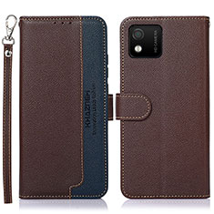 Coque Portefeuille Livre Cuir Etui Clapet A09D pour Wiko Y52 Marron