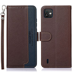 Coque Portefeuille Livre Cuir Etui Clapet A09D pour Wiko Y82 Marron