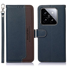 Coque Portefeuille Livre Cuir Etui Clapet A09D pour Xiaomi Mi 14 5G Bleu