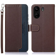 Coque Portefeuille Livre Cuir Etui Clapet A09D pour Xiaomi Poco C65 Marron