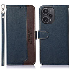 Coque Portefeuille Livre Cuir Etui Clapet A09D pour Xiaomi Poco F5 5G Bleu