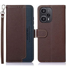 Coque Portefeuille Livre Cuir Etui Clapet A09D pour Xiaomi Poco F5 5G Marron