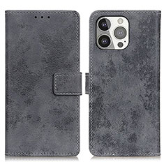 Coque Portefeuille Livre Cuir Etui Clapet A10 pour Apple iPhone 13 Pro Max Gris