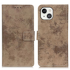 Coque Portefeuille Livre Cuir Etui Clapet A10 pour Apple iPhone 14 Kaki