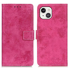 Coque Portefeuille Livre Cuir Etui Clapet A10 pour Apple iPhone 15 Plus Rose Rouge