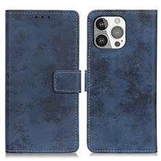 Coque Portefeuille Livre Cuir Etui Clapet A10 pour Apple iPhone 15 Pro Bleu