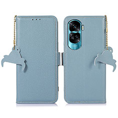 Coque Portefeuille Livre Cuir Etui Clapet A10D pour Huawei Honor 90 Lite 5G Bleu Clair