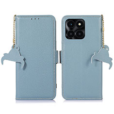 Coque Portefeuille Livre Cuir Etui Clapet A10D pour Huawei Honor X6a Bleu Clair