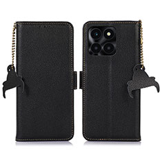 Coque Portefeuille Livre Cuir Etui Clapet A10D pour Huawei Honor X6a Noir