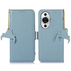 Coque Portefeuille Livre Cuir Etui Clapet A10D pour Huawei Nova 11 Bleu Clair