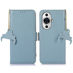 Coque Portefeuille Livre Cuir Etui Clapet A10D pour Huawei Nova 11 Pro Bleu Clair