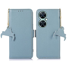 Coque Portefeuille Livre Cuir Etui Clapet A10D pour Huawei Nova 11i Bleu Clair