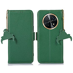 Coque Portefeuille Livre Cuir Etui Clapet A10D pour Huawei Nova Y91 Vert